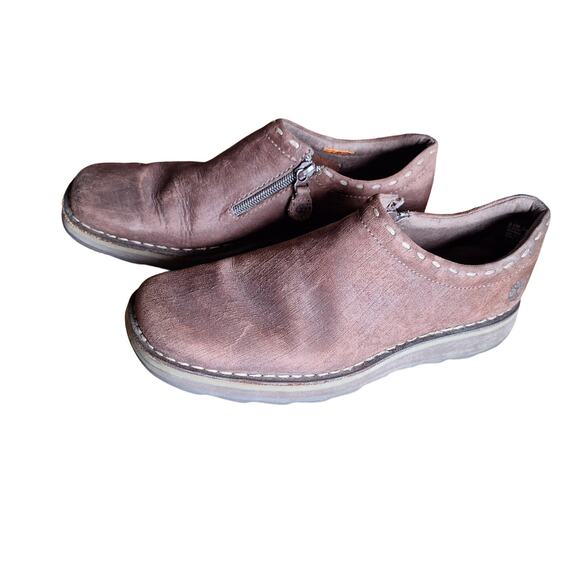 Timberland Women 8.5 Medium Brown Genuine Leather Suede Smart Loafers Shoes - Picture 3 of 9